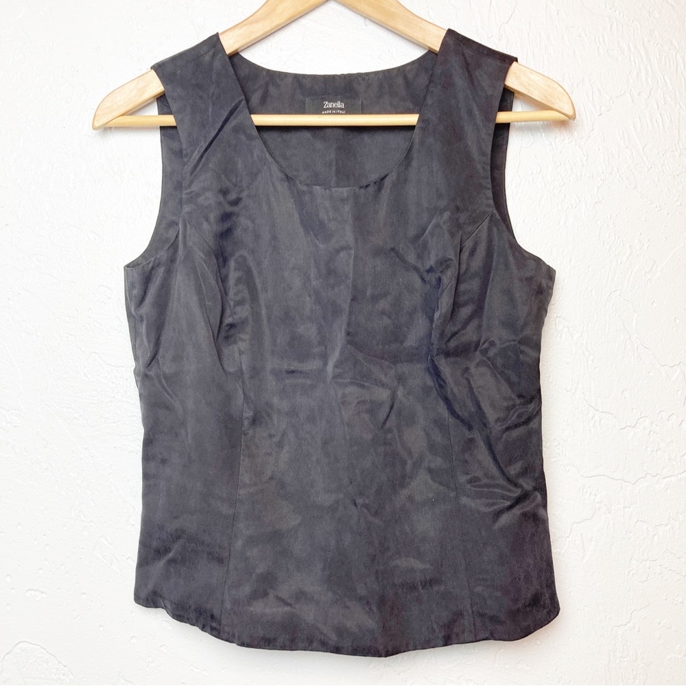 Zanella Tank Top made in Italy black sz 6